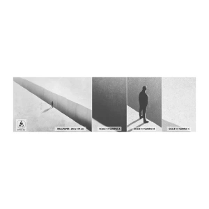 Provbit av självhäftande fototapet Deluxe Sticker - Tydligt mål - Avgrund, Minimalism, Man - 100x30 cm