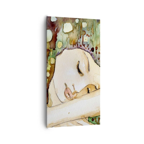 Canvastavla - Bild på duk - Smaragd-viol dröm - 65x120 cm