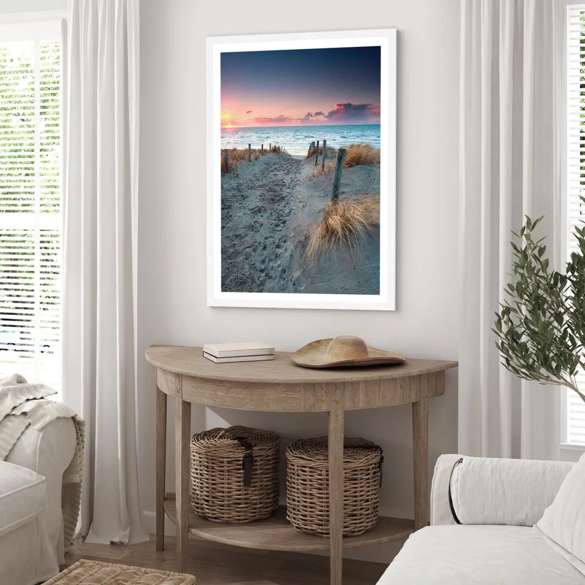 Affisch i vit ram - Utspilld skenregnbåge... - 70x100 cm