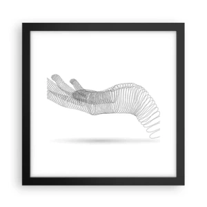 Affisch i svart ram - En spänstig hand - 30x30 cm