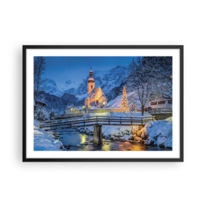 Affisch i svart ram - Julens anda - 70x50 cm