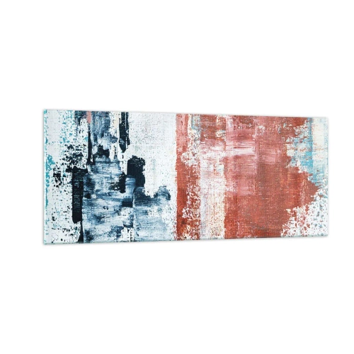Glastavla - Bild på glas - Abstrakt halvt om halvt - 100x40 cm