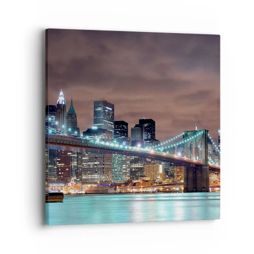 Canvastavla - Bild på duk - Storstadens ljus - 40x40 cm