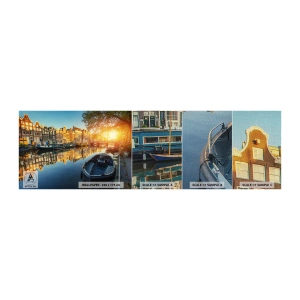 Provbit av fototapet Premium Canvas - En morgon i Amsterdam - Stad, amsterdam, Arkitektur - 100x30 cm