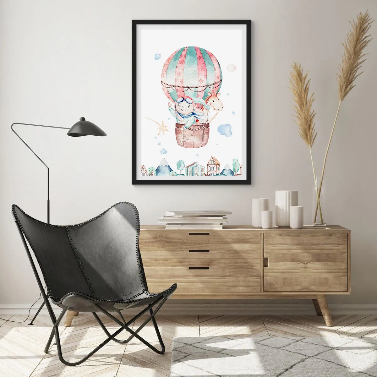 Affisch i svart ram - Vi är snart tillbaka! - 50x70 cm