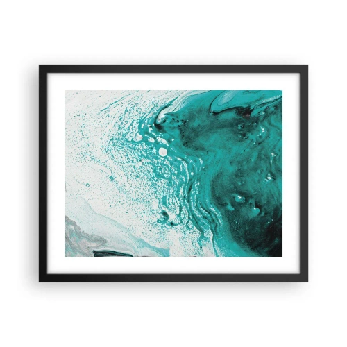 Affisch i svart ram - Smälta sig in i vitt och turkos - 50x40 cm