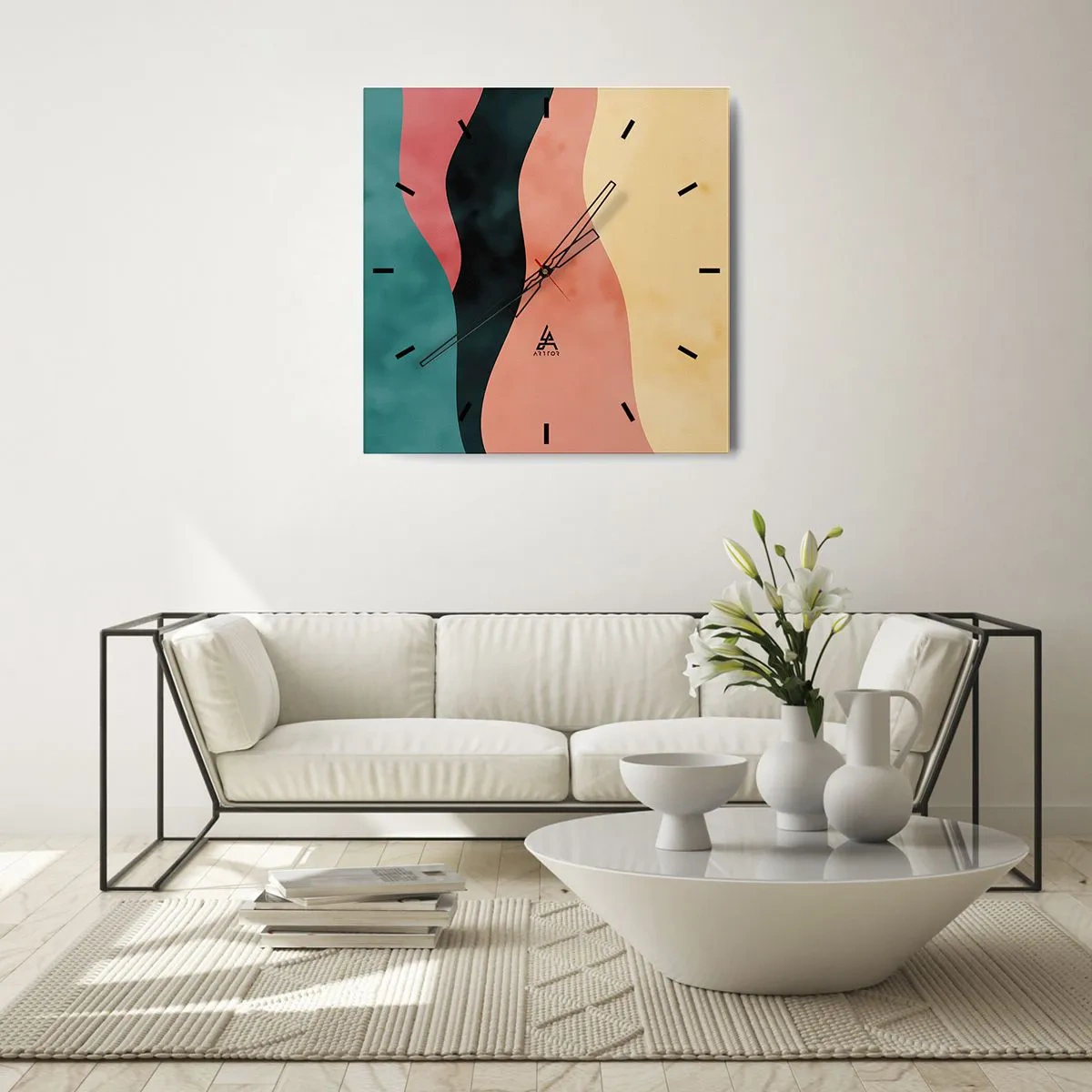 Väggklocka - Klocka på glas - Enig oenighet - 30x30 cm