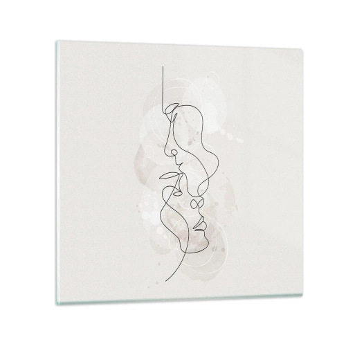 Glastavla - Bild på glas - Tilltrasslade i famn - 50x50 cm