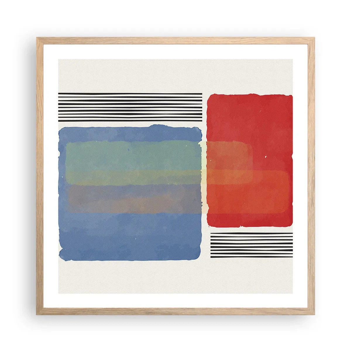 Affisch i ram av ljusek - Geometrins anda - 60x60 cm