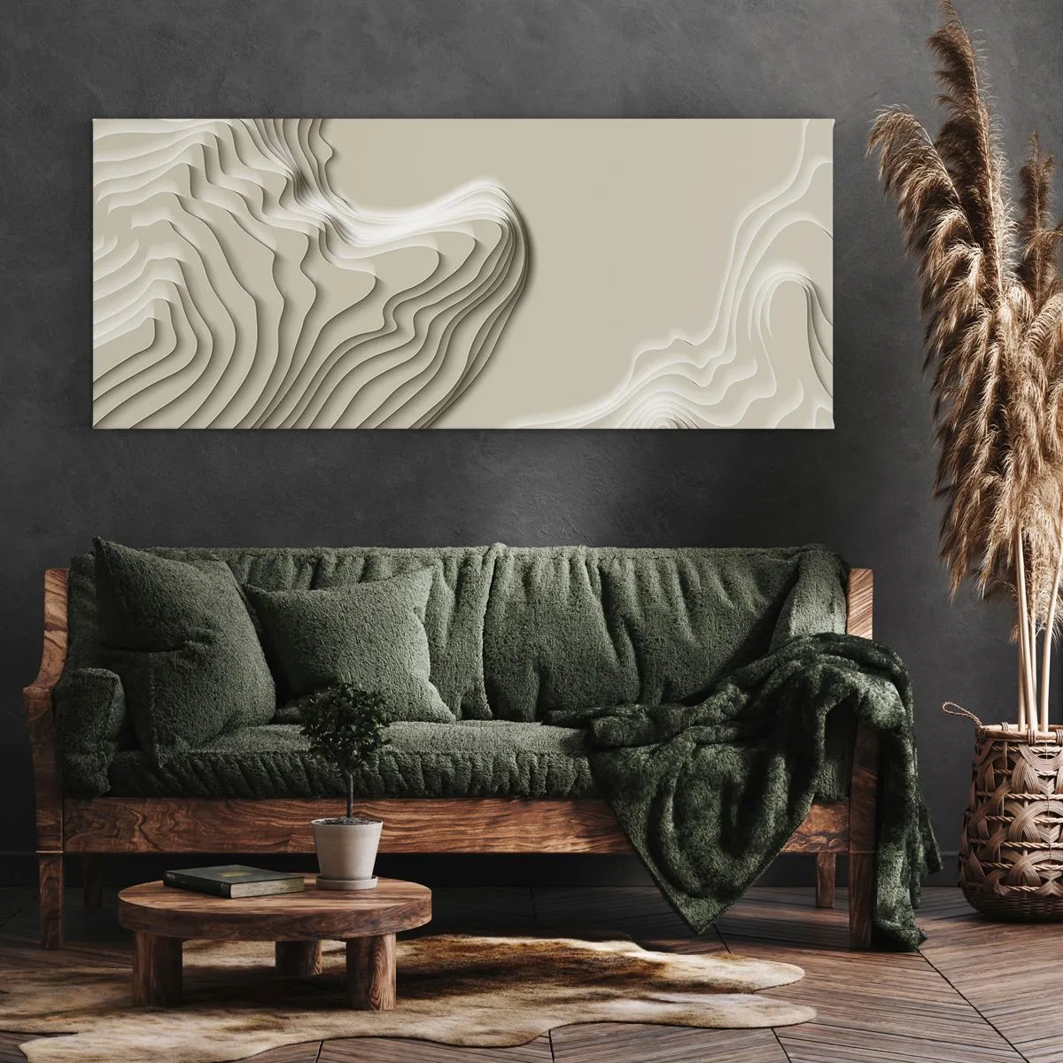 Canvastavla - Bild på duk - Konstens topografi - 90x30 cm