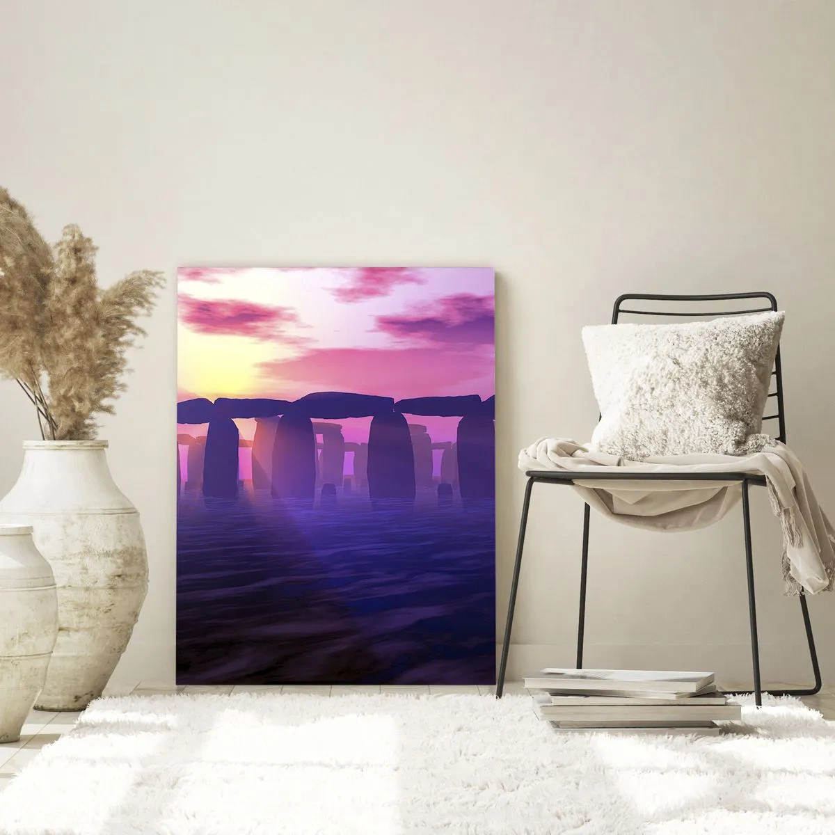 Glastavla - Bild på glas - Gryningens hemlighet i dimma - 50x70 cm