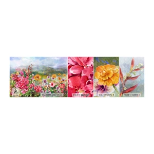 Provbit av självhäftande fototapet Deluxe Sticker - En trädgård som blivit galen - Blommor, Trädgård, Natur - 100x30 cm