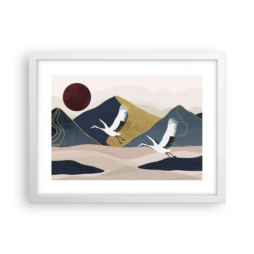 Affisch i vit ram - Nästa dag FLUGIT iväg - 40x30 cm