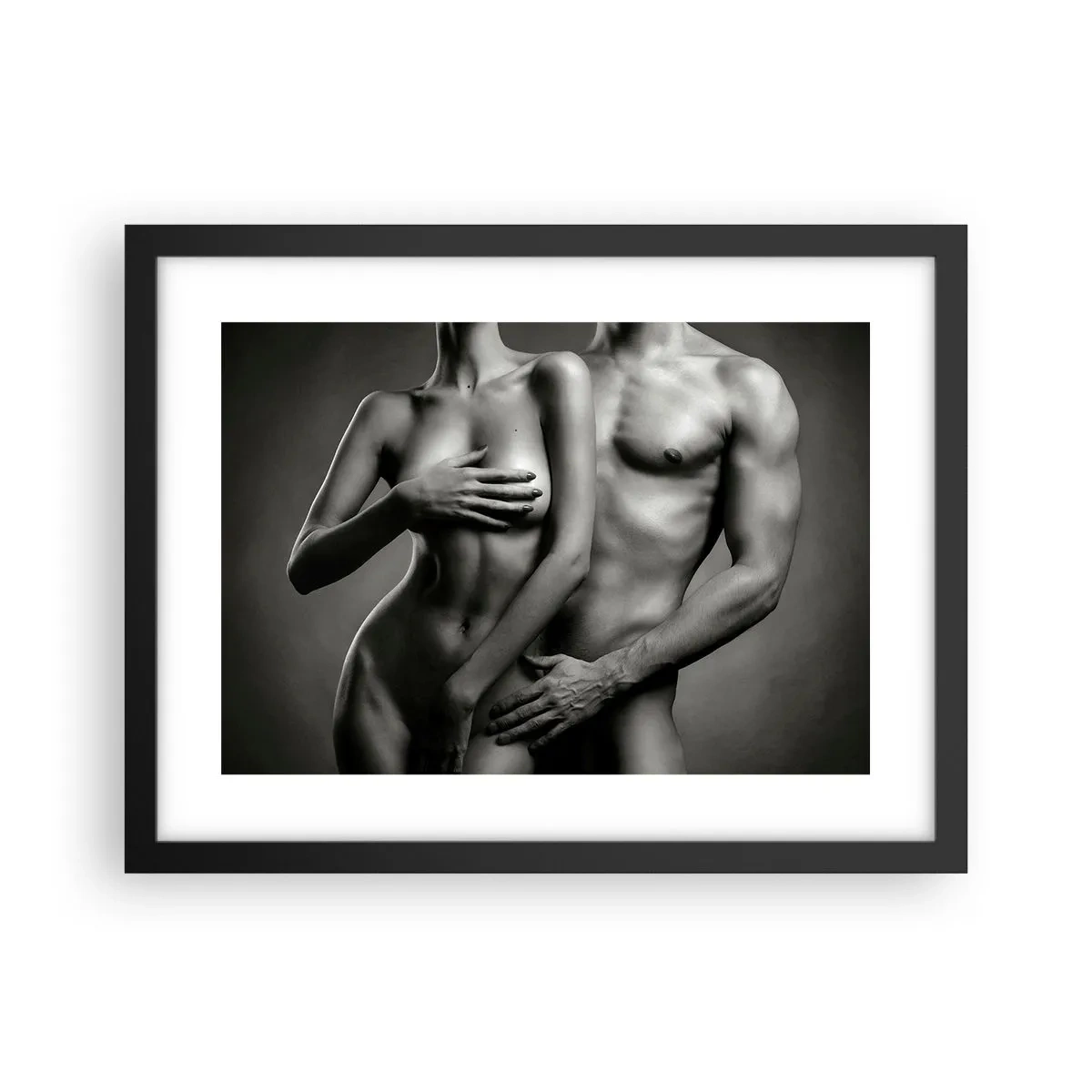 Affisch i svart ram - Adam och Eva - 40x30 cm