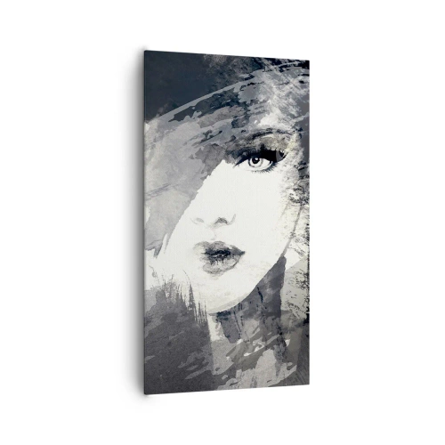 Canvastavla - Bild på duk - Bakom grå voile - 65x120 cm