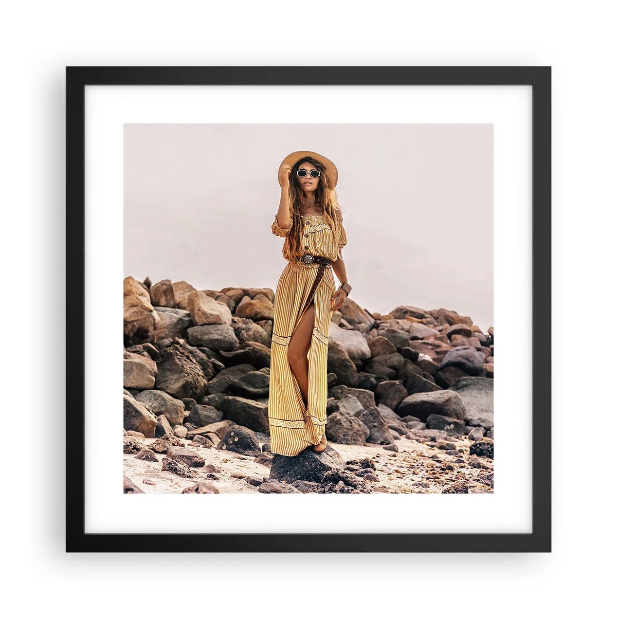 Affisch i svart ram - Stenarnas magi - 40x40 cm