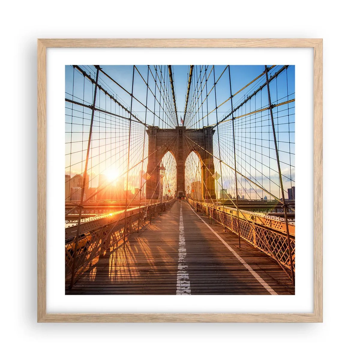 Affisch i ram av ljusek - På guldbron - 50x50 cm