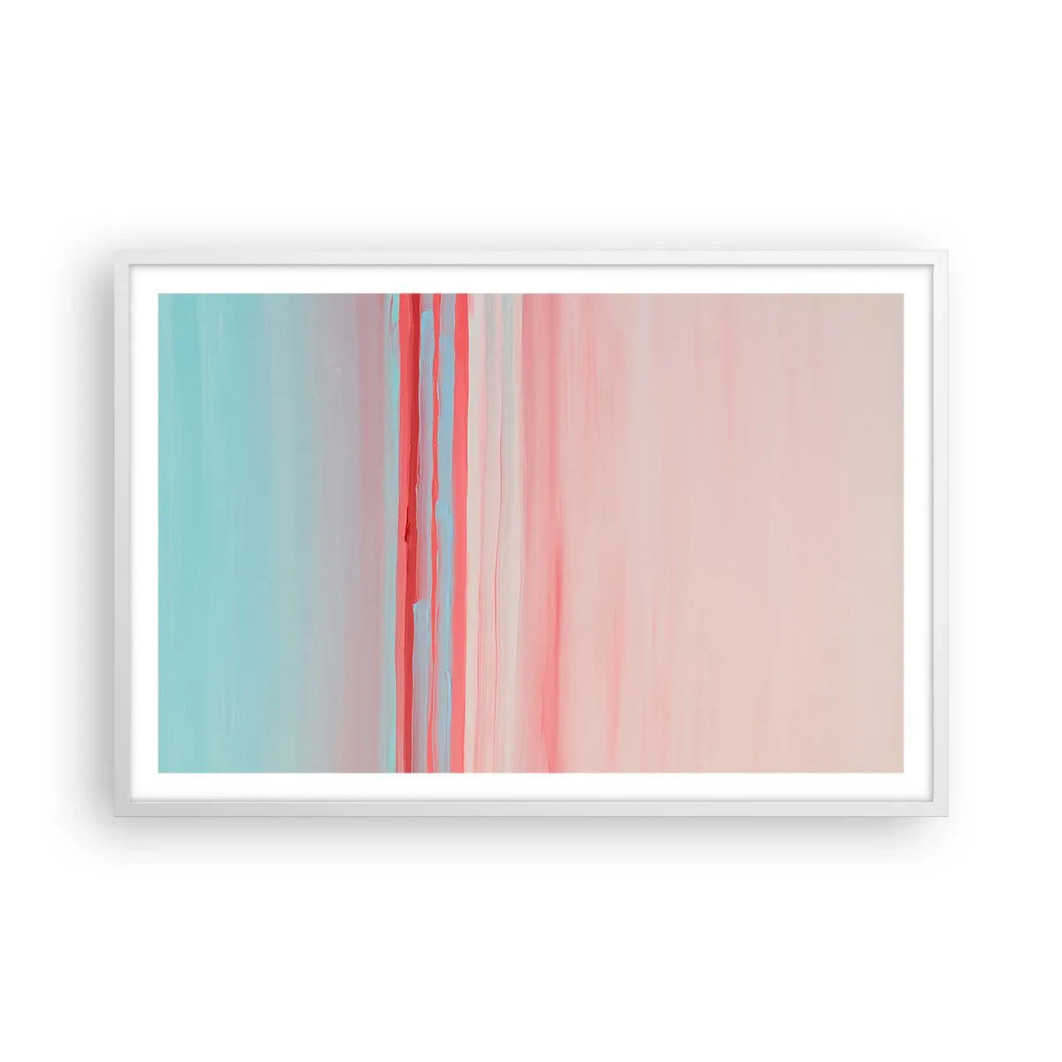 Affisch i vit ram - Abstraktion i gryningen - 91x61 cm