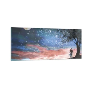 Glastavla - Bild på glas - Stjärnig spektakel - 100x40 cm