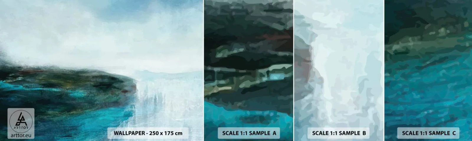 Provbit av självhäftande fototapet Deluxe Sticker - Marin abstraktion - Abstraktion, Samtida, Hav - 100x30 cm