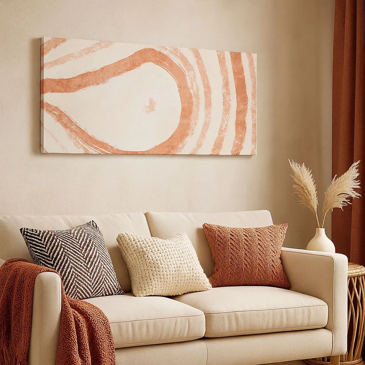 Canvastavla - Bild på duk - Korallringar - komposition - 100x40 cm