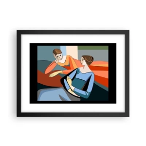 Affisch i svart ram - Ett ögonblick av förtrolighet - 40x30 cm