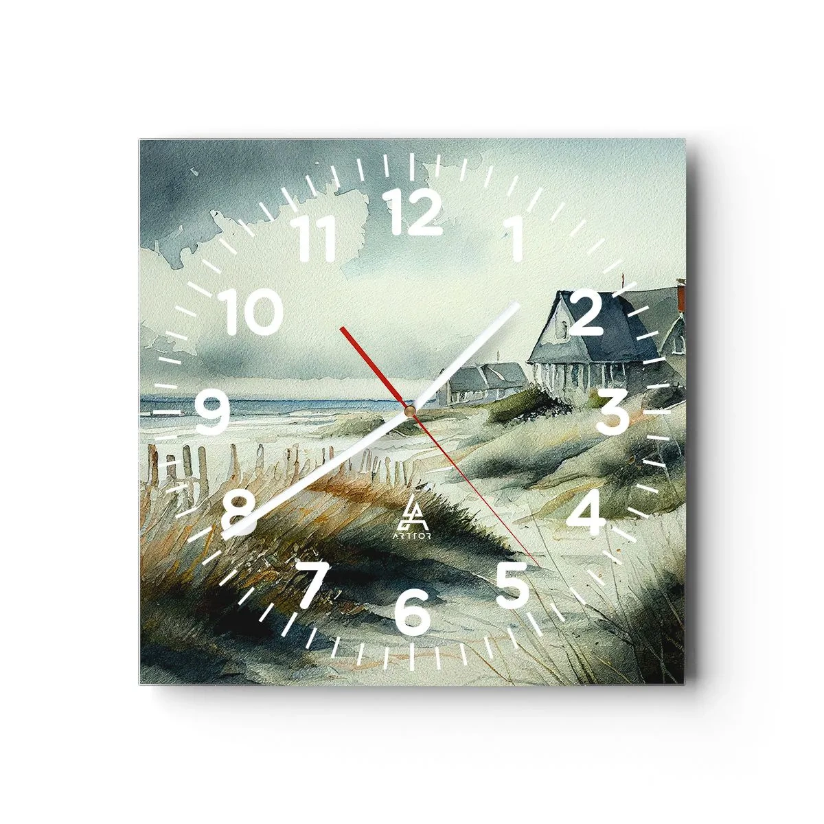 Väggklocka - Klocka på glas - Borta från liv och rörelse - 40x40 cm