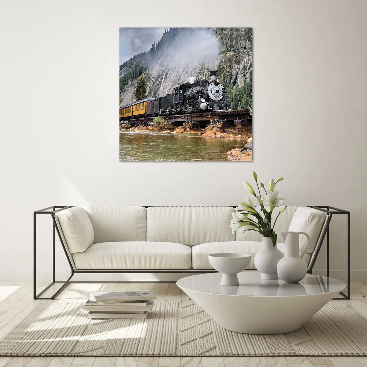 Glastavla - Bild på glas - Vart ska du? Vart? - 60x60 cm