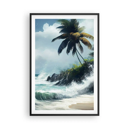 Affisch i svart ram - På en tropisk strand - 61x91 cm