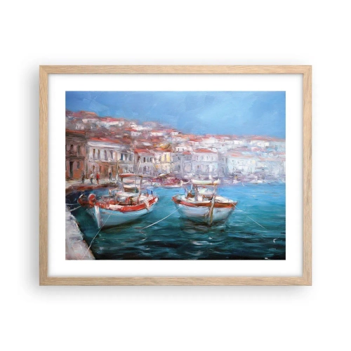 Affisch i ram av ljusek - Italiensk vik - 50x40 cm