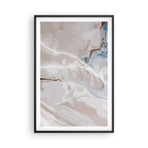 Affisch i svart ram - Blåa meanderlopp under vithet - 61x91 cm