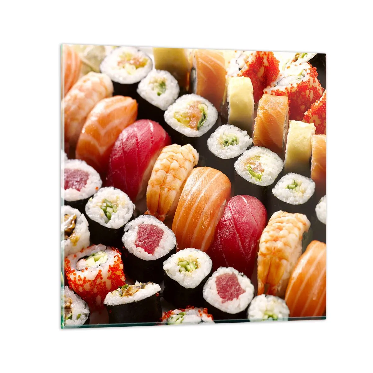 Glastavla - Bild på glas - Asiens färger och smaker - 60x60 cm