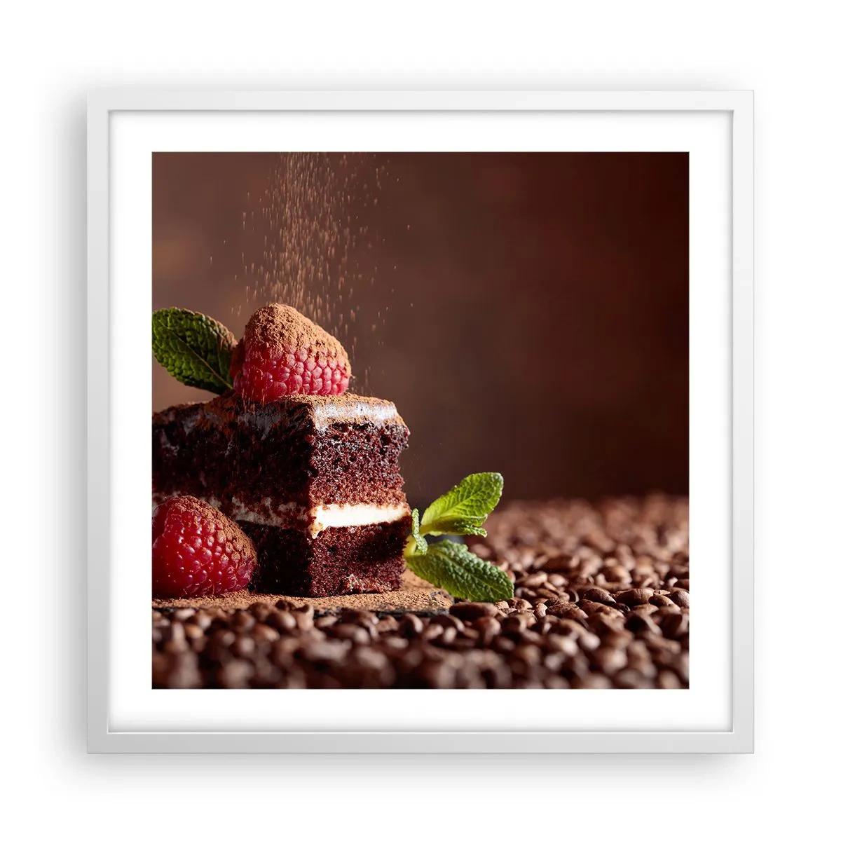 Affisch i vit ram - Livet är ljuvt - 50x50 cm