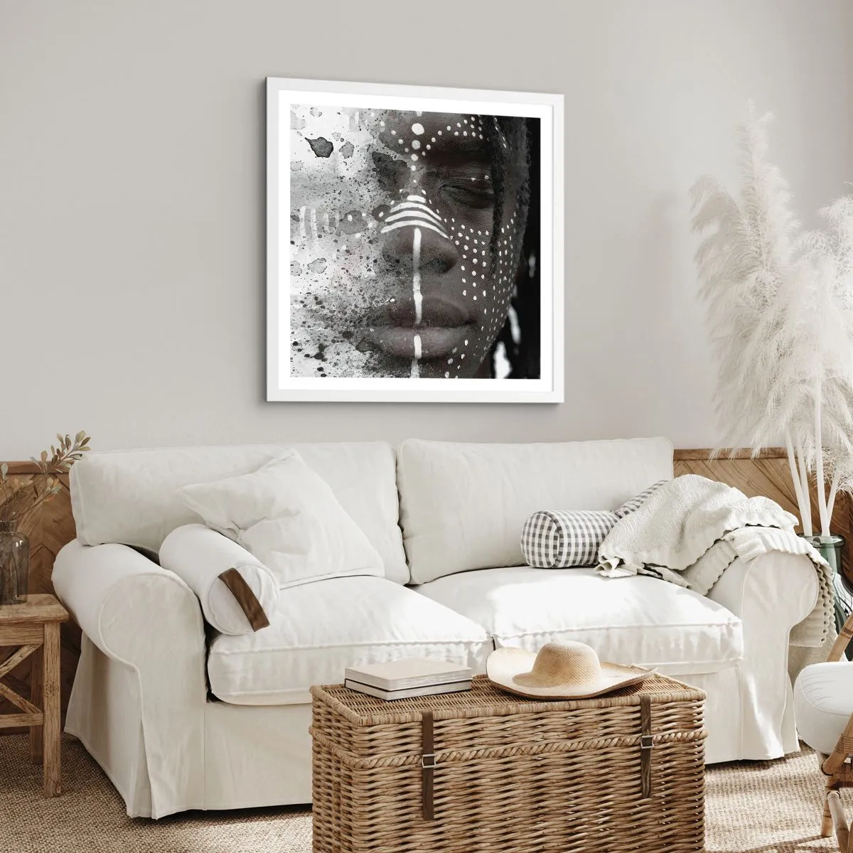 Affisch i vit ram - Upptäck den ursprungliga andan - 60x60 cm