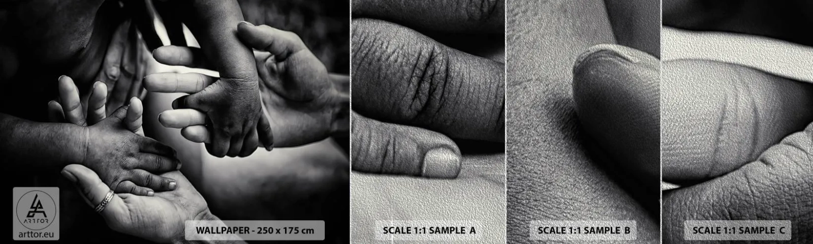 Provbit av fototapet Premium Sand - Att vara människa - Händer, människor, Kärlek - 100x30 cm