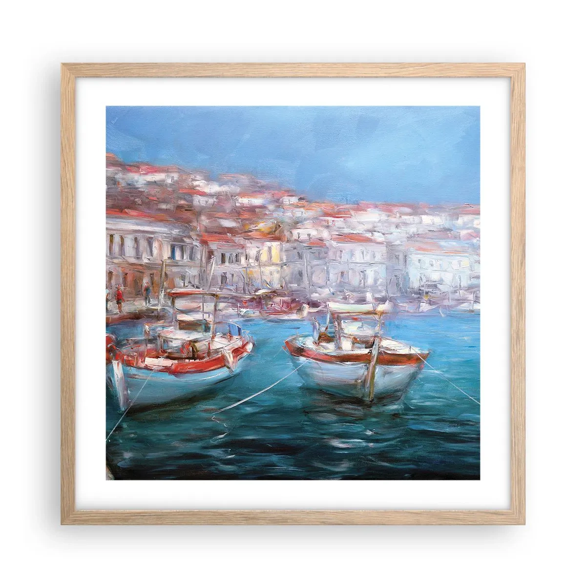 Affisch i ram av ljusek - Italiensk vik - 50x50 cm