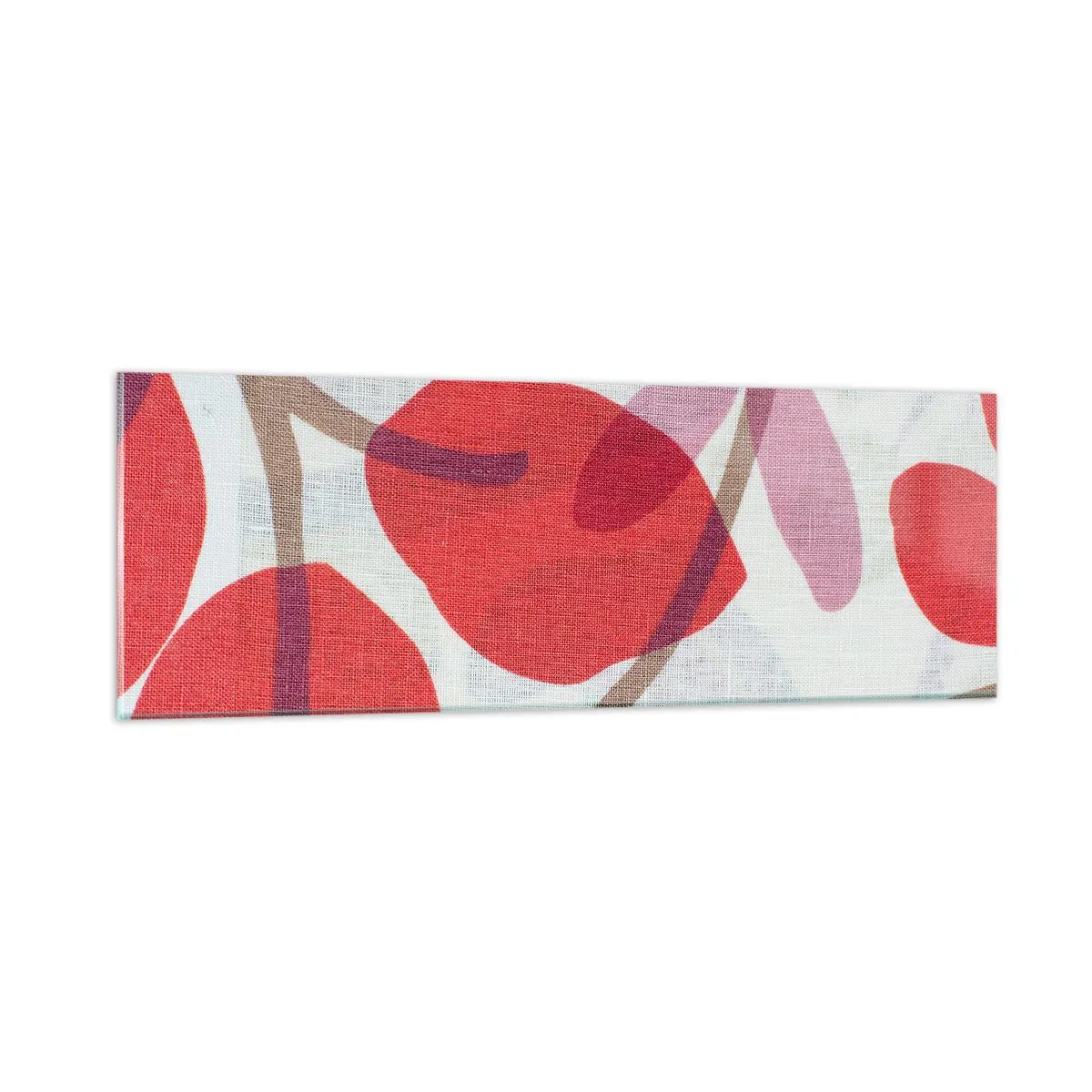Glastavla - Bild på glas - Blomsterkomposition i rosa - 90x30 cm