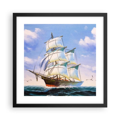 Affisch i svart ram - Stolt med vinden - 40x40 cm