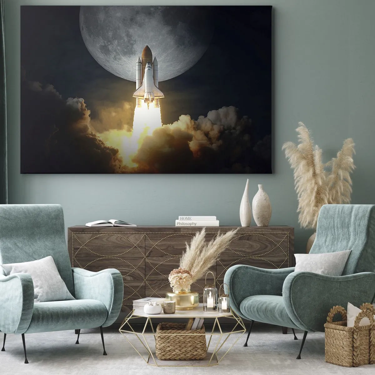 Canvastavla - Bild på duk - Början på ett utomjordiskt äventyr - 70x50 cm