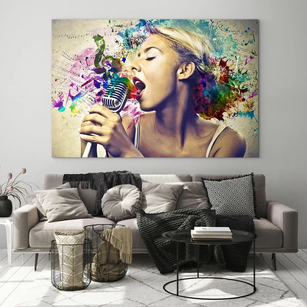 Glastavla - Bild på glas - Måla världen med rösten - 100x70 cm