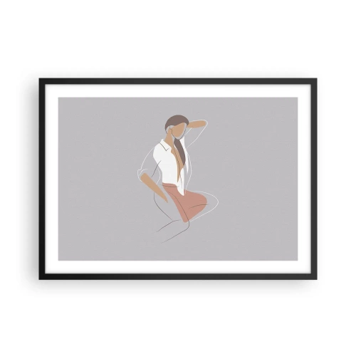 Affisch i svart ram - Charmens kontur - 70x50 cm