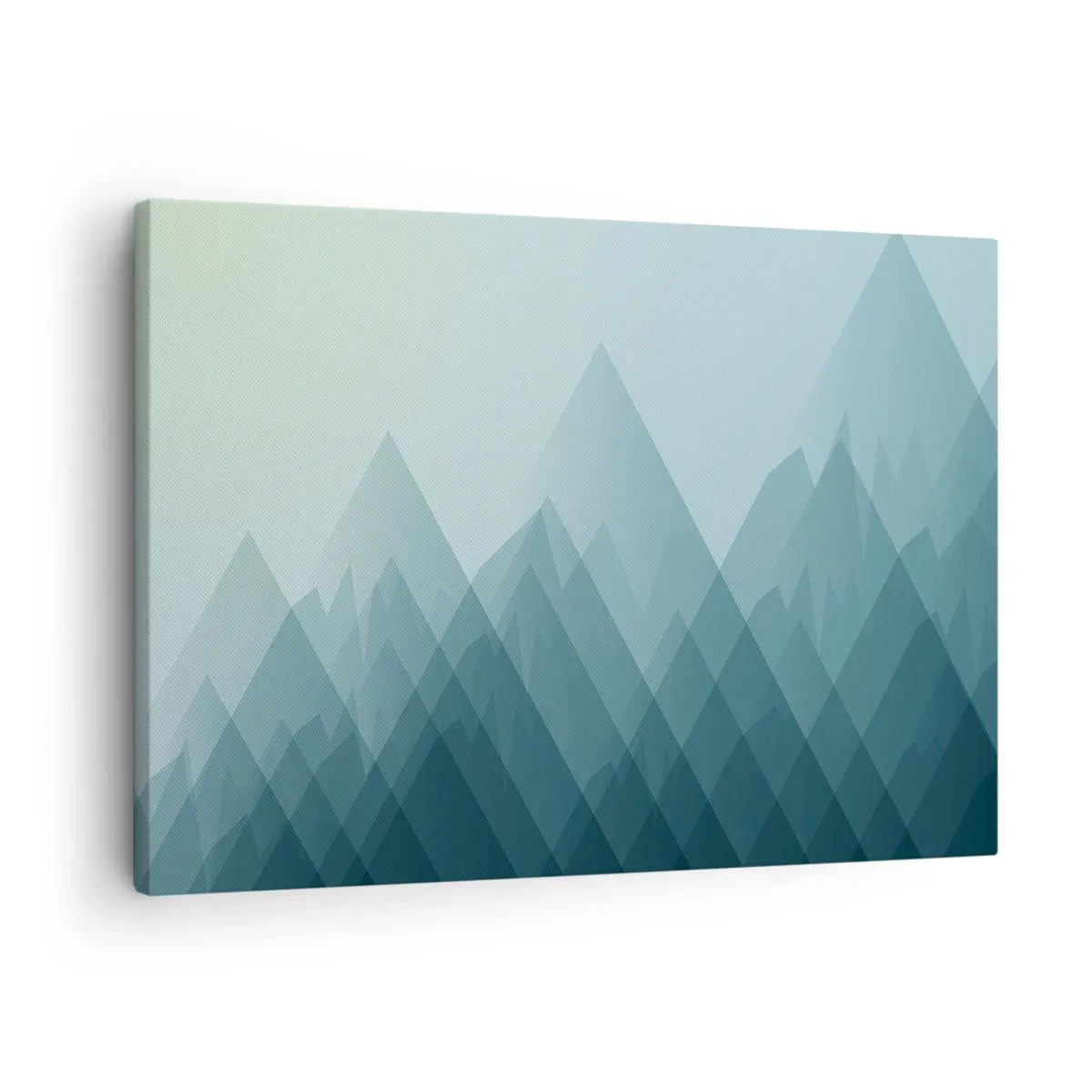 Canvastavla - Bild på duk - Minimalistisk bergsgrafik i blå nyanser - 70x50cm - Stor, större, störst - Modern väggdekoration för vardagsrum och sovrum ARTTOR