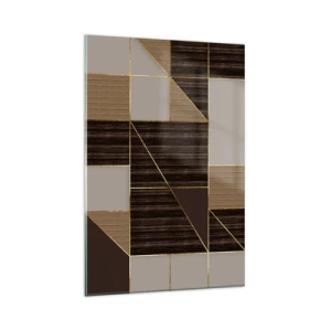 Glastavla - Bild på glas - Mosaik av brun och guld - 80x120 cm