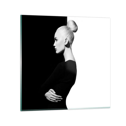 Glastavla - Bild på glas - Helt enkelt en kvinna - 30x30 cm