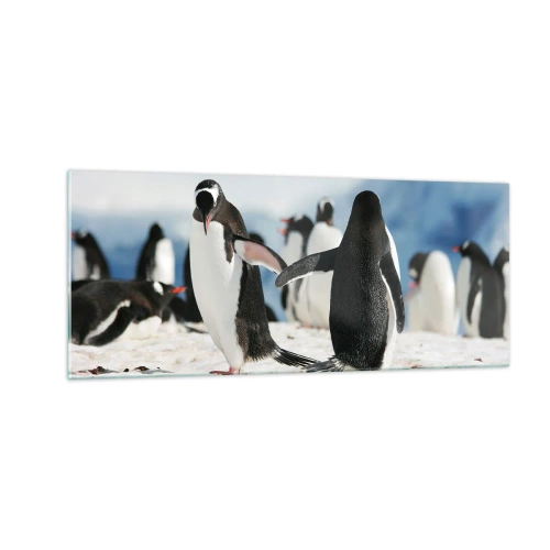 Glastavla - Bild på glas - Dans på snön - 100x40 cm