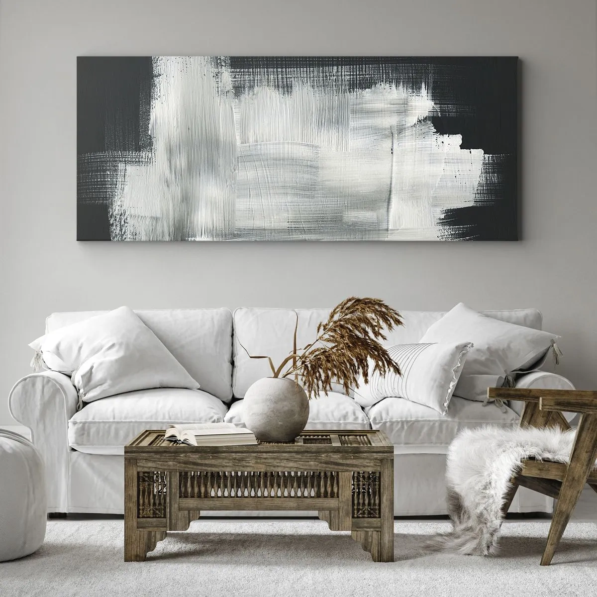 Canvastavla - Bild på duk - Vävd av det vertikala och horisontella - 100x40 cm