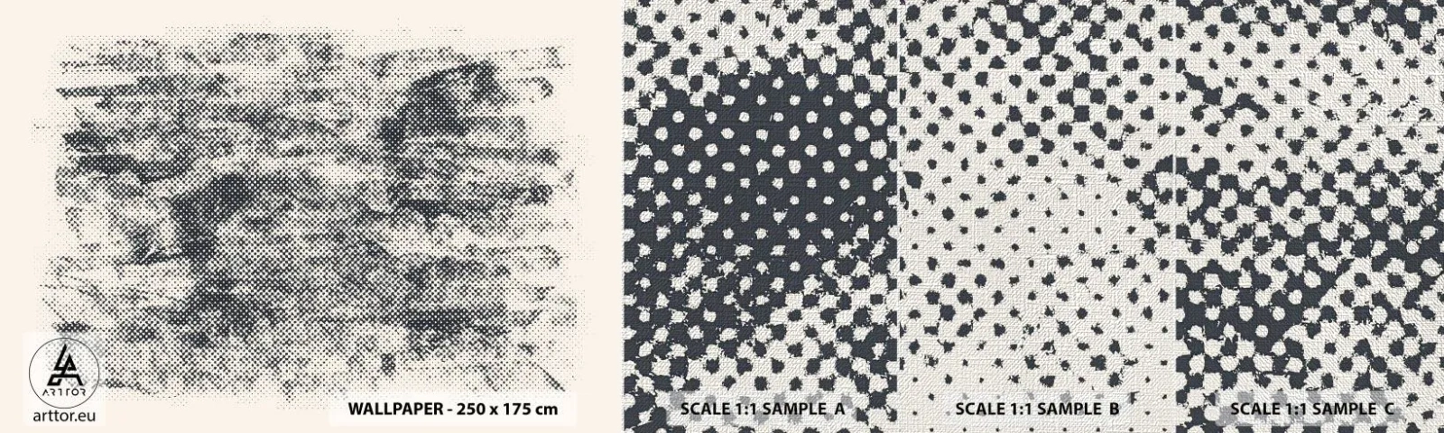 Provbit av fototapet Premium Canvas - Dimmig komposition - Abstraktion, Bit, Modernt mönster - 100x30 cm