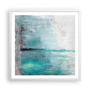 Affisch i vit ram - Horisontellt i blått - 60x60 cm