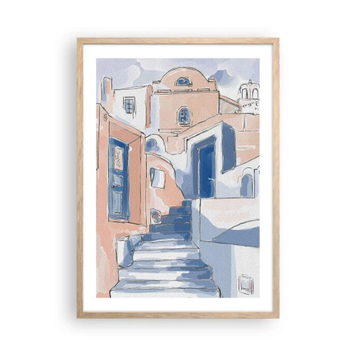 Affisch i ram av ljusek - Exotisk stad - 50x70 cm