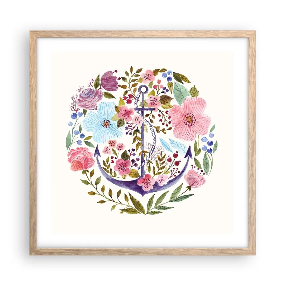 Affisch i ram av ljusek - En seglares goda sömn - 50x50 cm